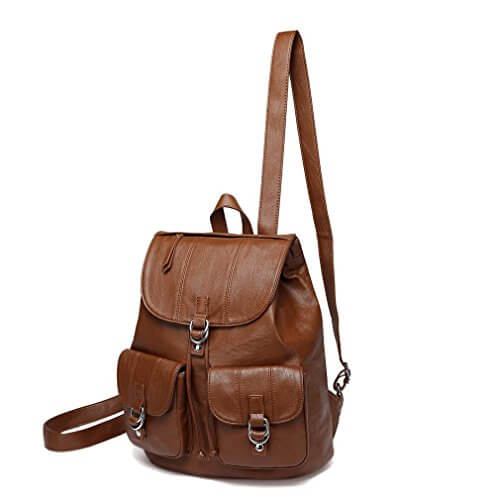 brown leather mini backpack
